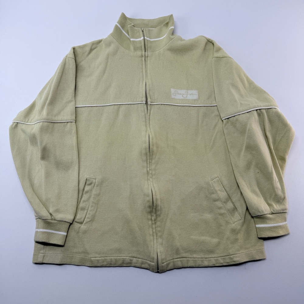 Sean John Vintage Y2K Track Jacket Sage Green Full Zip Cotton Mens L